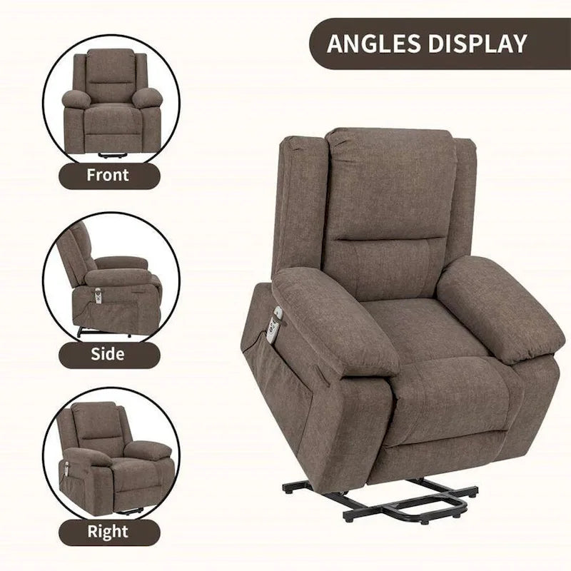 Fauteuil inclinable électrique de massage, relevable multifonction, avec minuterie