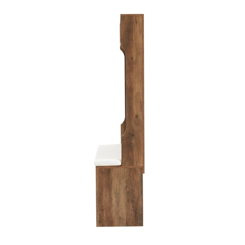 Porte-manteau en bois de 40,6 po avec banc et rangement à chaussures