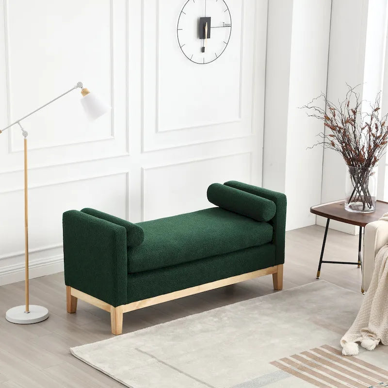 Banc élégant rembourré,avec pieds en bois