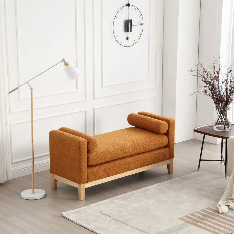 Banc élégant rembourré,avec pieds en bois