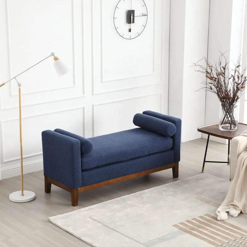 Banc élégant rembourré,avec pieds en bois