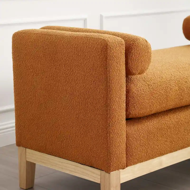 Banc élégant rembourré,avec pieds en bois
