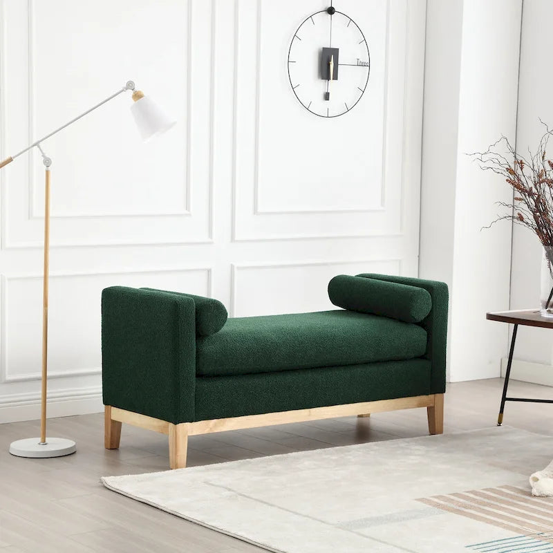 Banc élégant rembourré,avec pieds en bois