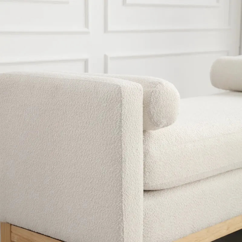 Banc élégant rembourré,avec pieds en bois