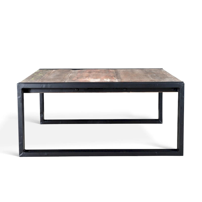 Table basse en bois ancien recyclé fabriquée à la main (Inde)