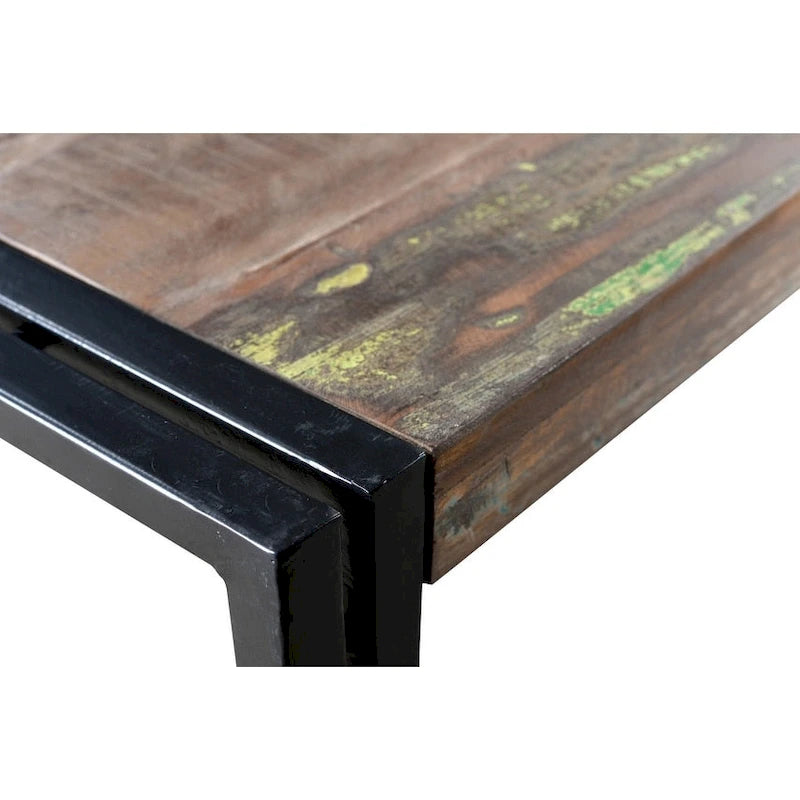 Table basse en bois ancien recyclé fabriquée à la main (Inde)