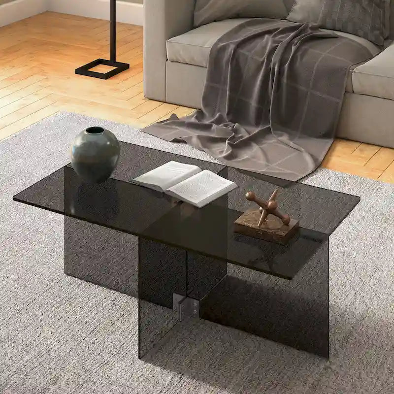 Table basse en verre Carlisle Silver Orchid