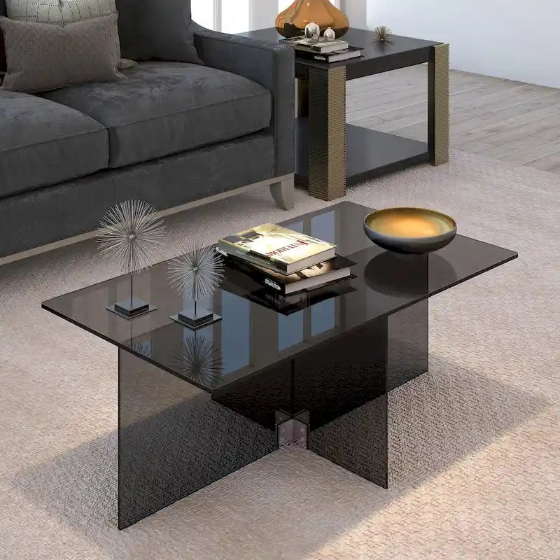 Table basse en verre Carlisle Silver Orchid