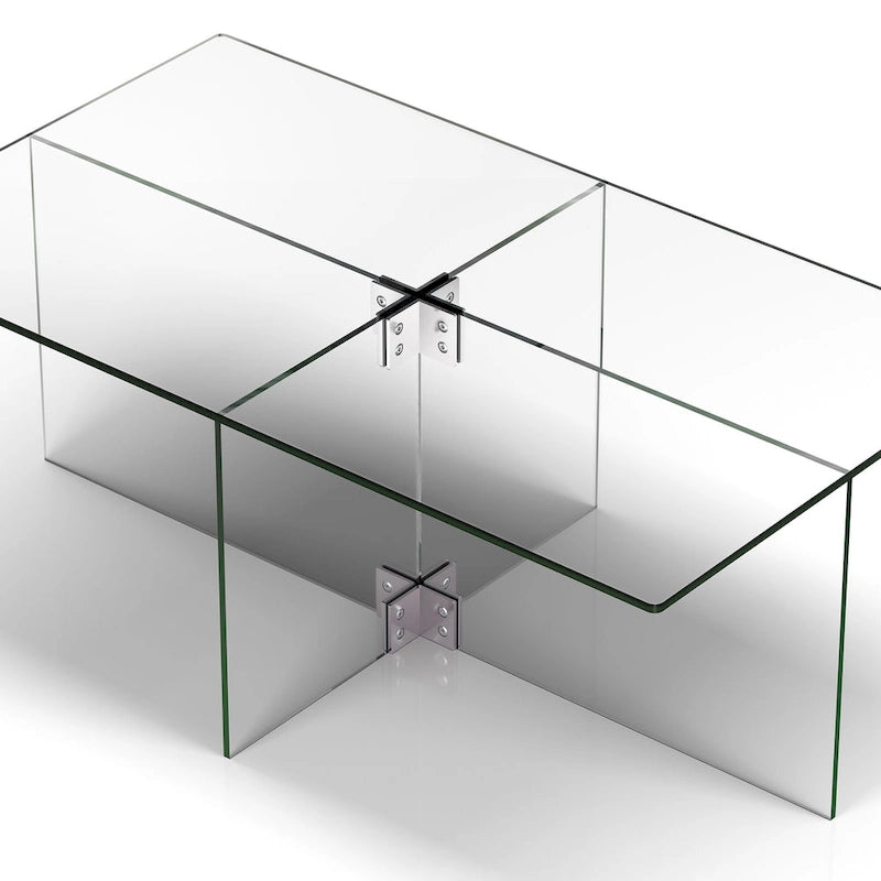 Table basse en verre Carlisle Silver Orchid