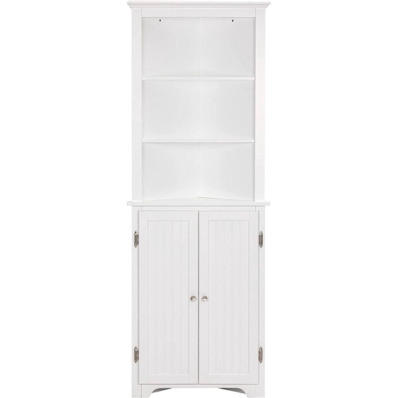Meuble d'angle haut, Meuble de rangement d'angle autoportant avec portes et étagères réglables