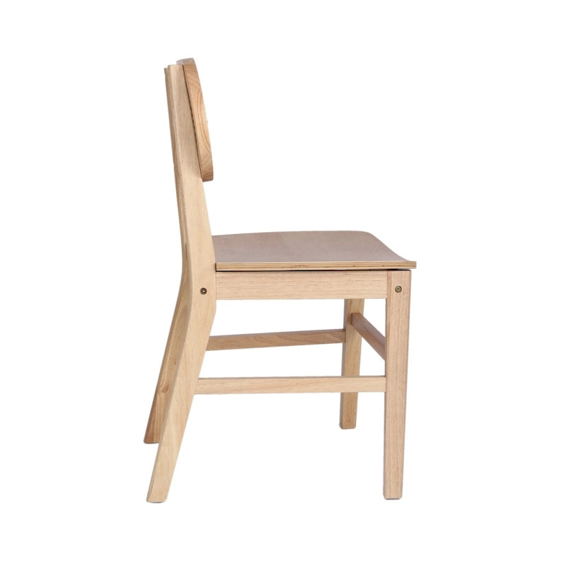 Chaises en rotin tissé à dossier et cadre en bois avec sièges en bois - Lot de 2