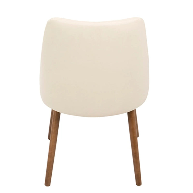Chaise de salle à manger moderne matelassée en similicuir Noyer et Crème de 31,5 po