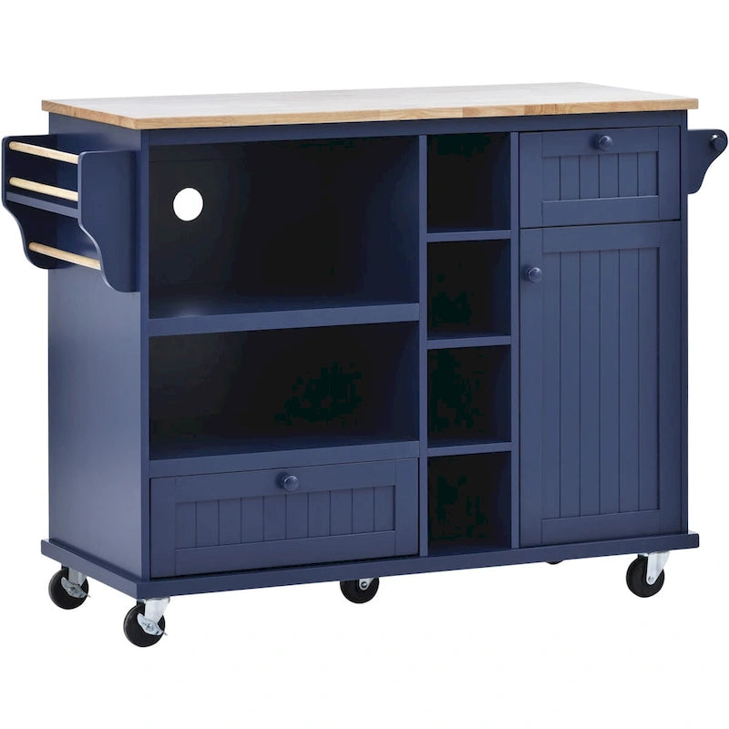 Meubles de rangement de cuisine avec armoires latérales en bois massif, armoires à micro-ondes, buffet