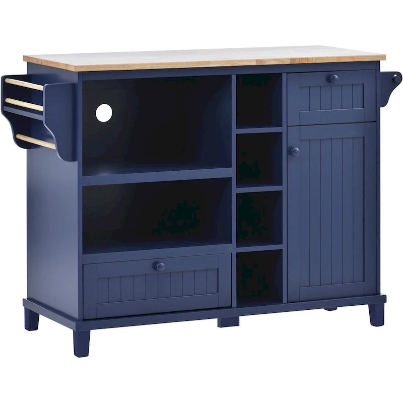 Meubles de rangement de cuisine avec armoires latérales en bois massif, armoires à micro-ondes, buffet