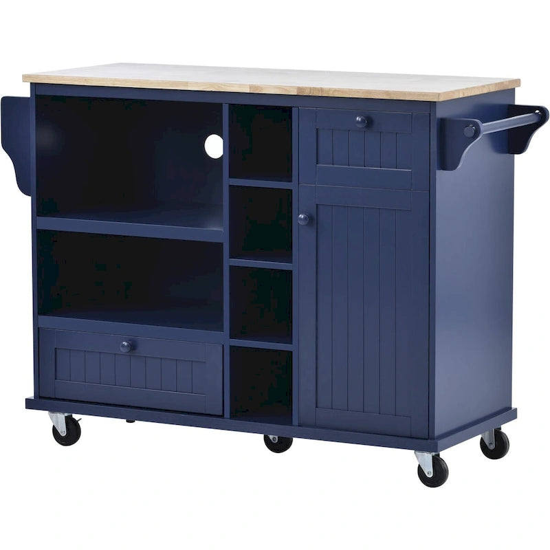 Meubles de rangement de cuisine avec armoires latérales en bois massif, armoires à micro-ondes, buffet