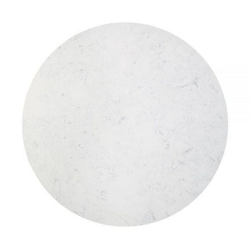Table à manger de 54 pouces, plateau rond en imitation marbre, pied piédestal noir
