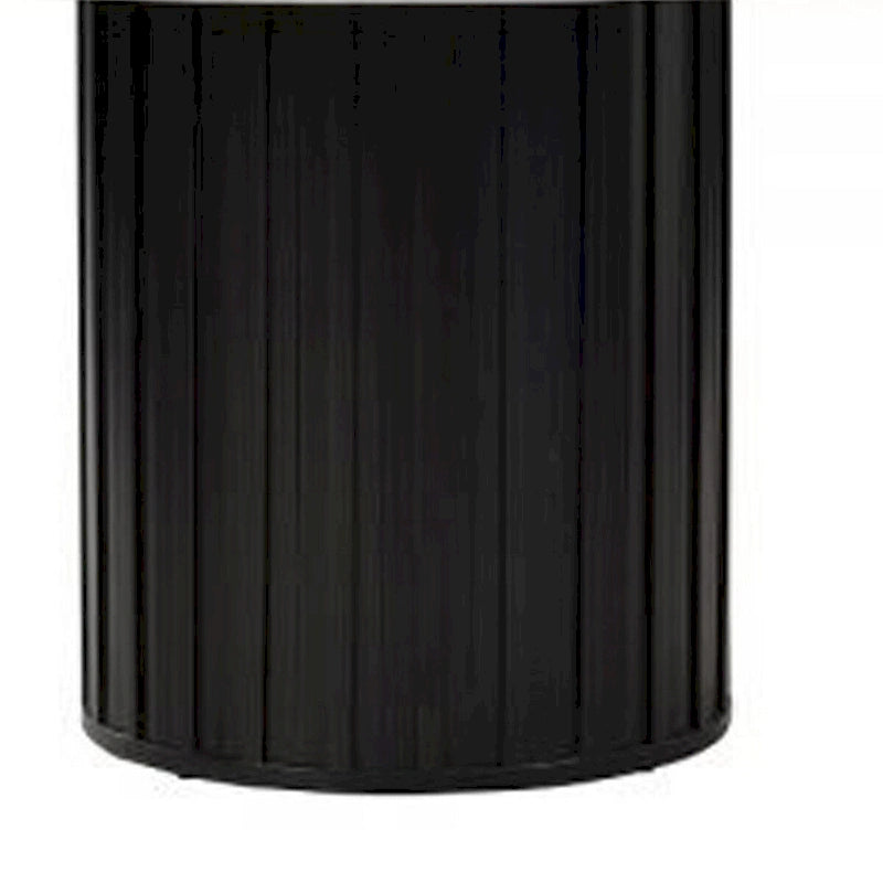 Table à manger de 54 pouces, plateau rond en imitation marbre, pied piédestal noir