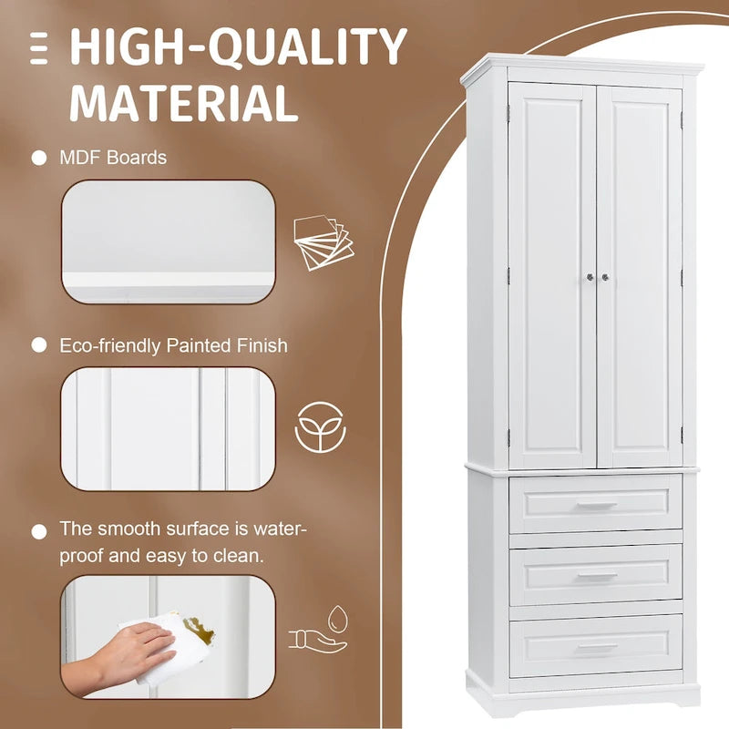 Meuble de rangement haut avec tiroirs pour salle de bain/bureau