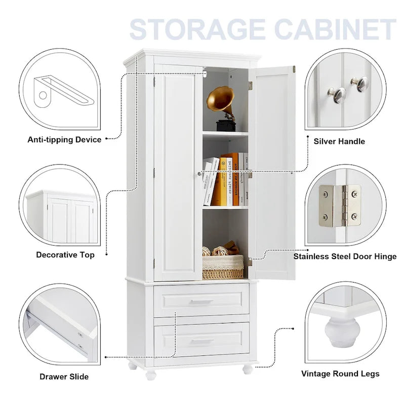 Meuble de rangement haut avec tiroirs pour salle de bain/bureau