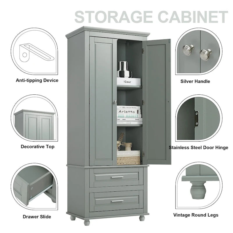 Meuble de rangement haut avec tiroirs pour salle de bain/bureau