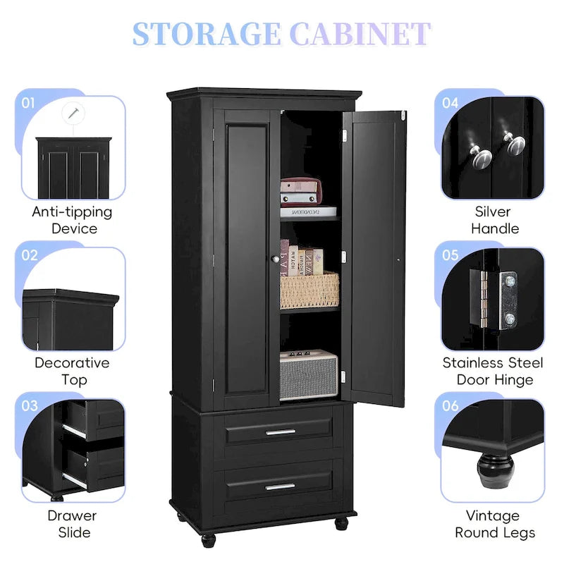 Meuble de rangement haut avec tiroirs pour salle de bain/bureau