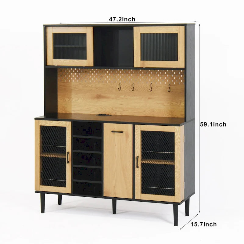 Meuble de bar à café de style rustique avec casier à vin