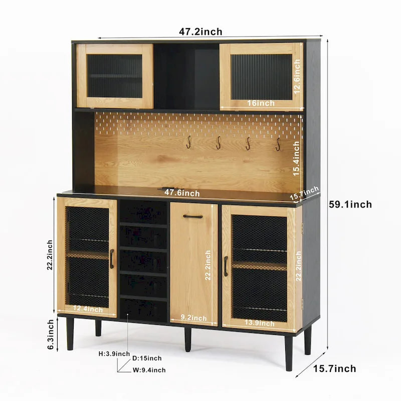 Meuble de bar à café de style rustique avec casier à vin