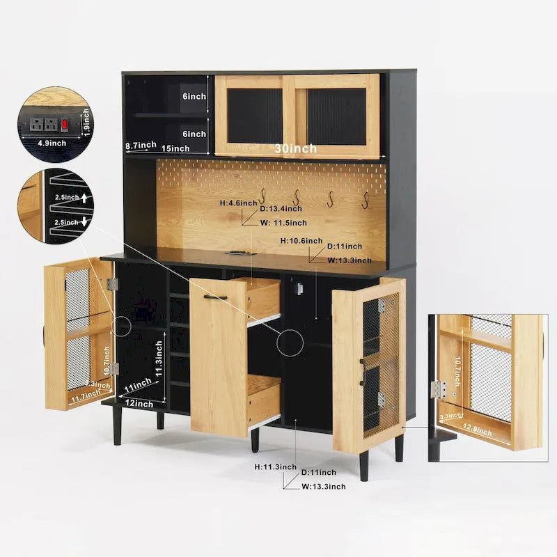 Meuble de bar à café de style rustique avec casier à vin