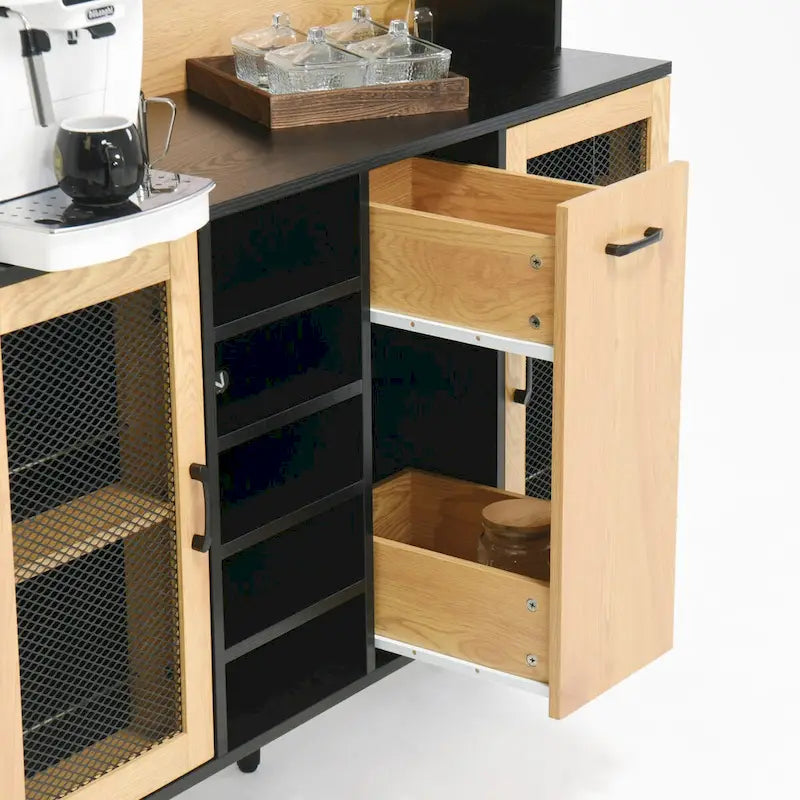 Meuble de bar à café de style rustique avec casier à vin