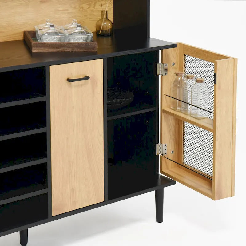 Meuble de bar à café de style rustique avec casier à vin