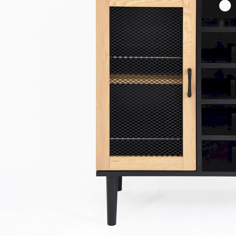 Meuble de bar à café de style rustique avec casier à vin